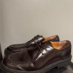 Express Dark Brown Leather Oxfords